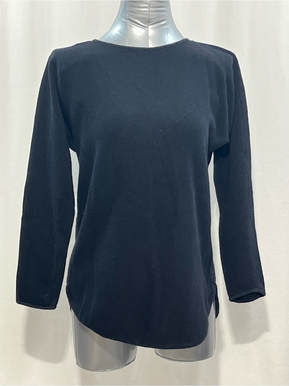 Womans Michael Kors Collection Black Crewneck Pullover cotton blend casual